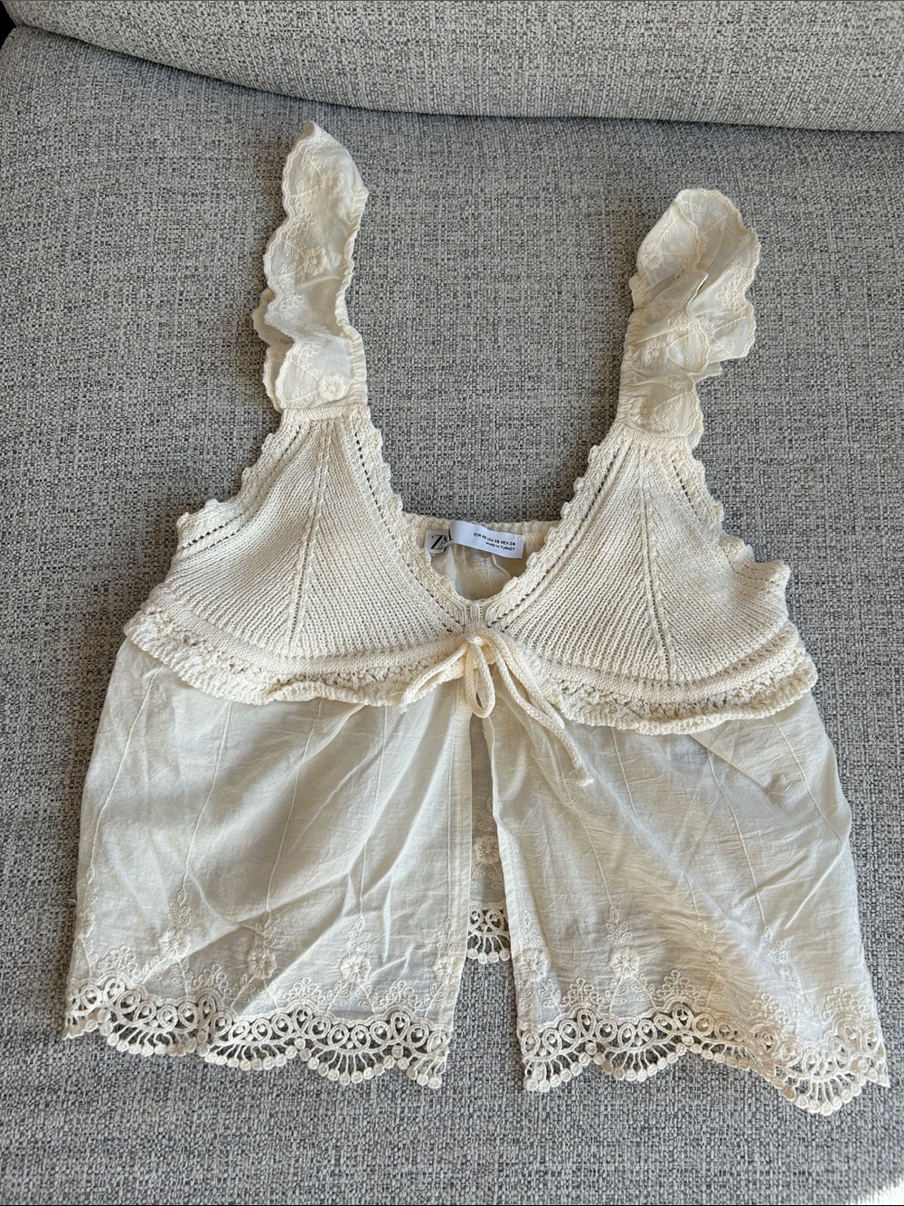 Zara Lace and Knit Top - Picture 1 of 5